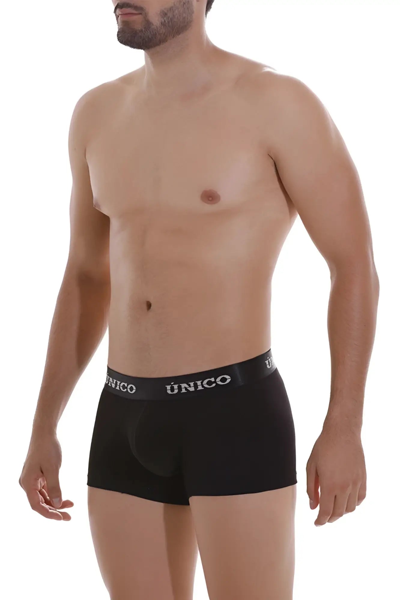 Black unico 22120100103 intenso a22 men’s briefs with a white logo waistband in black color