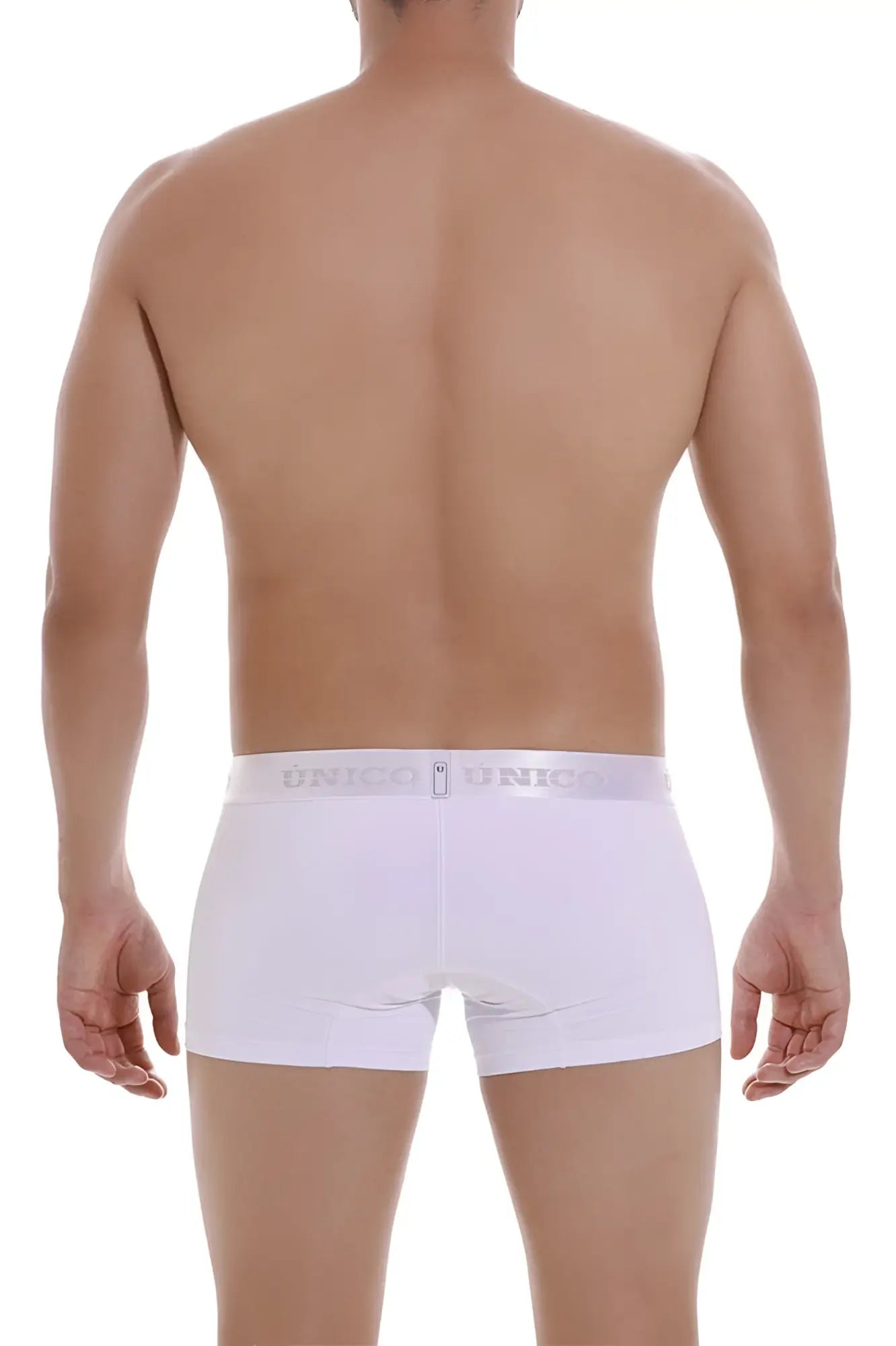 White unico cristailno M22 men’s briefs with silver branded waistband in color 00-white