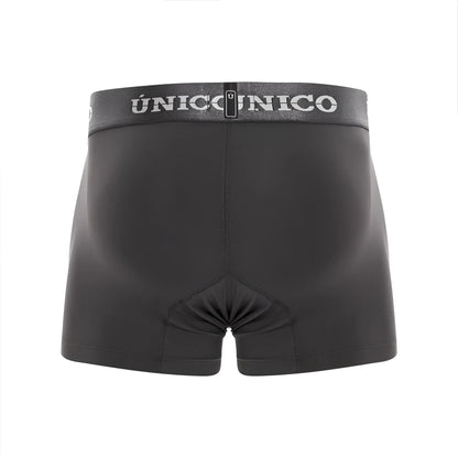Black unico 22120100108 asfalto boxer briefs with gray waistband and white brand name lettering color dark gray