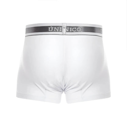 White unico 22120100109 lustre a22 trunks with gray elastic waistband and brand logo in color 00-white