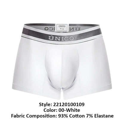 White unico 22120100109 lustre a22 men’s briefs with gray and white elastic waistband featuring brand logo
