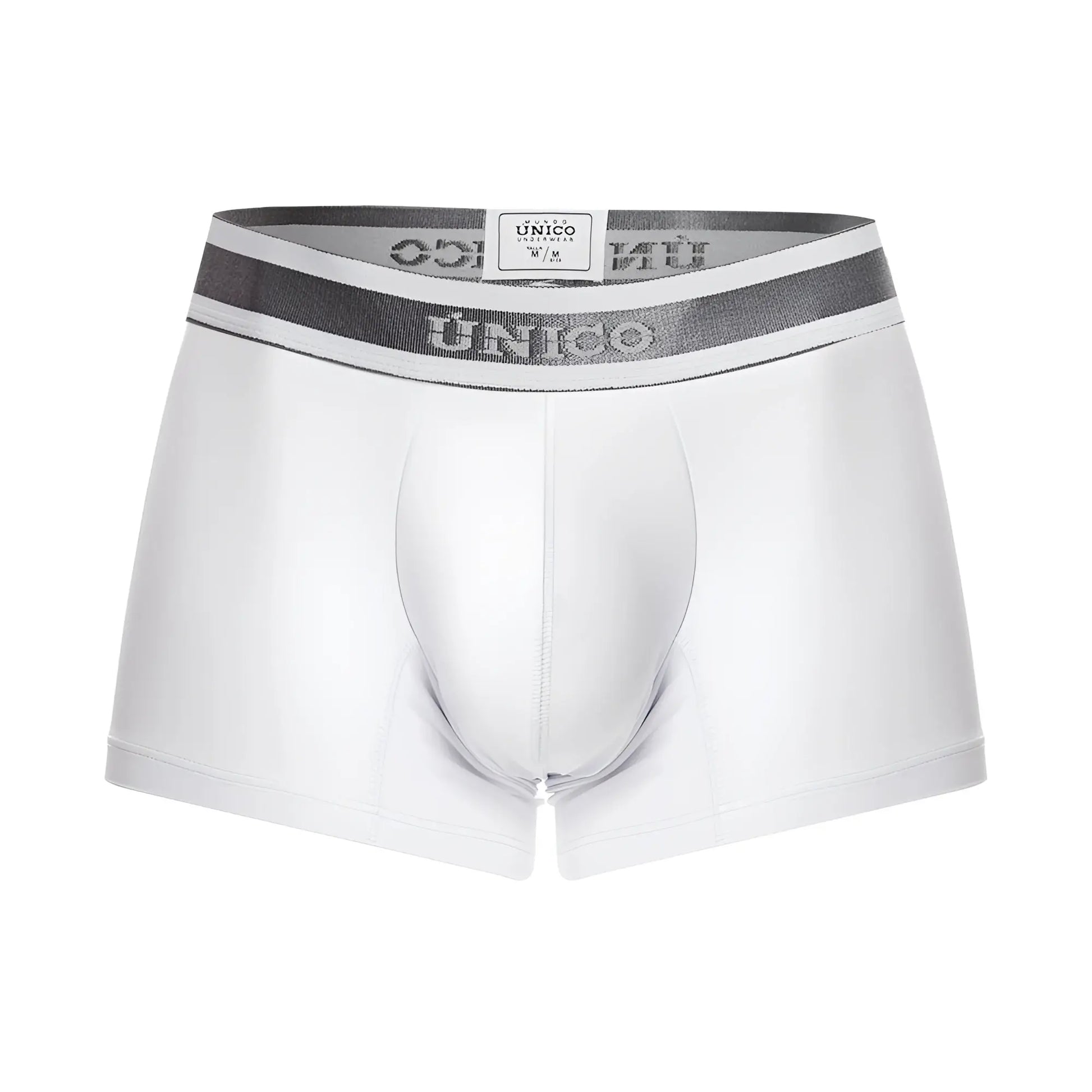 White unico 22120100109 lustre a22 men’s briefs with silver-striped elastic waistband in color 00-white