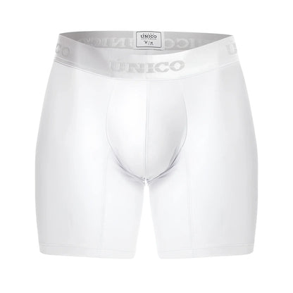 White unico 22120100201 cristalino a22 boxer briefs with silver elastic waistband featuring brand name