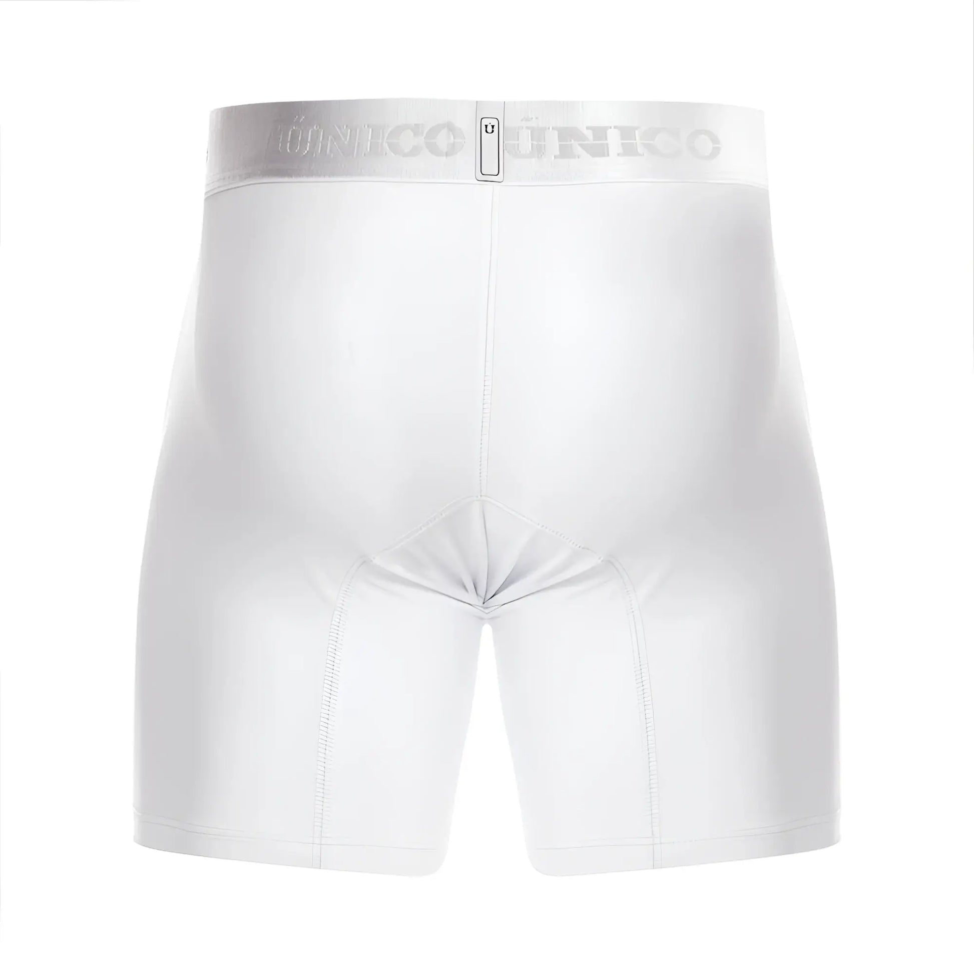 White unico 22120100201 cristalino a22 boxer briefs with silver waistband featuring brand name and size tag