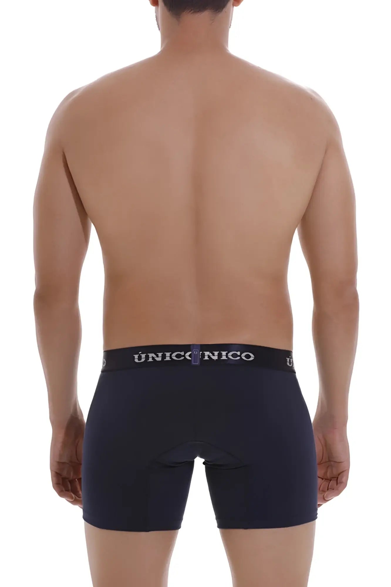 Black uniconico men’s boxer briefs with branded waistband in dark blue from unico 22120100202 profundo a22 collection