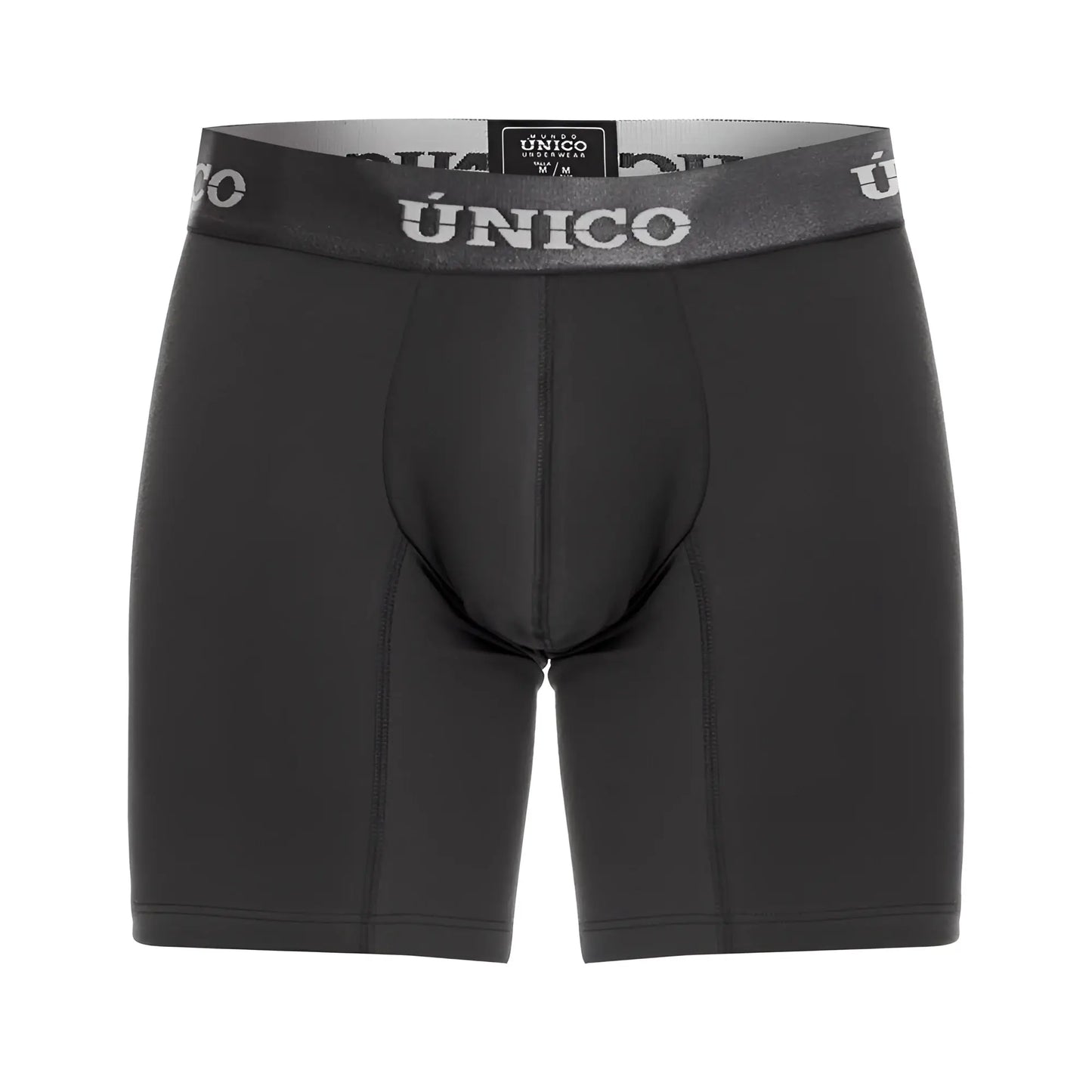 Unico 22120100204 Asfalto A22 dark gray men’s boxer briefs with black fabric and gray waistband featuring brand name