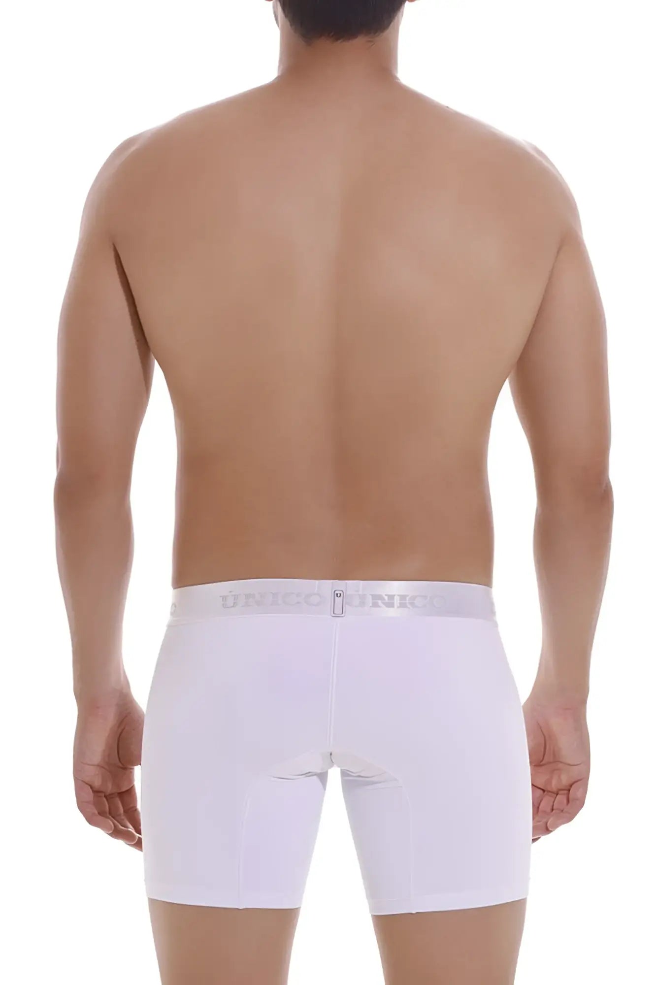 White men’s boxer briefs with a silver umedonic waistband in unico 22120100205 cristalino m22 color 00-white