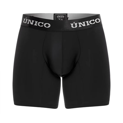 Black unico 22120100207 intenso m22 boxer briefs with snug elastic waistband and white branded lettering