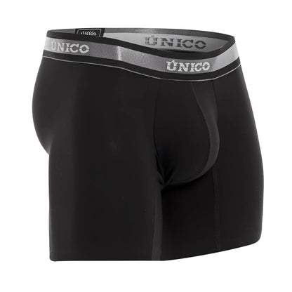 Black unico 22120100211 nebuloso a22 boxer briefs with gray elastic waistband and white brand lettering in color 99-black