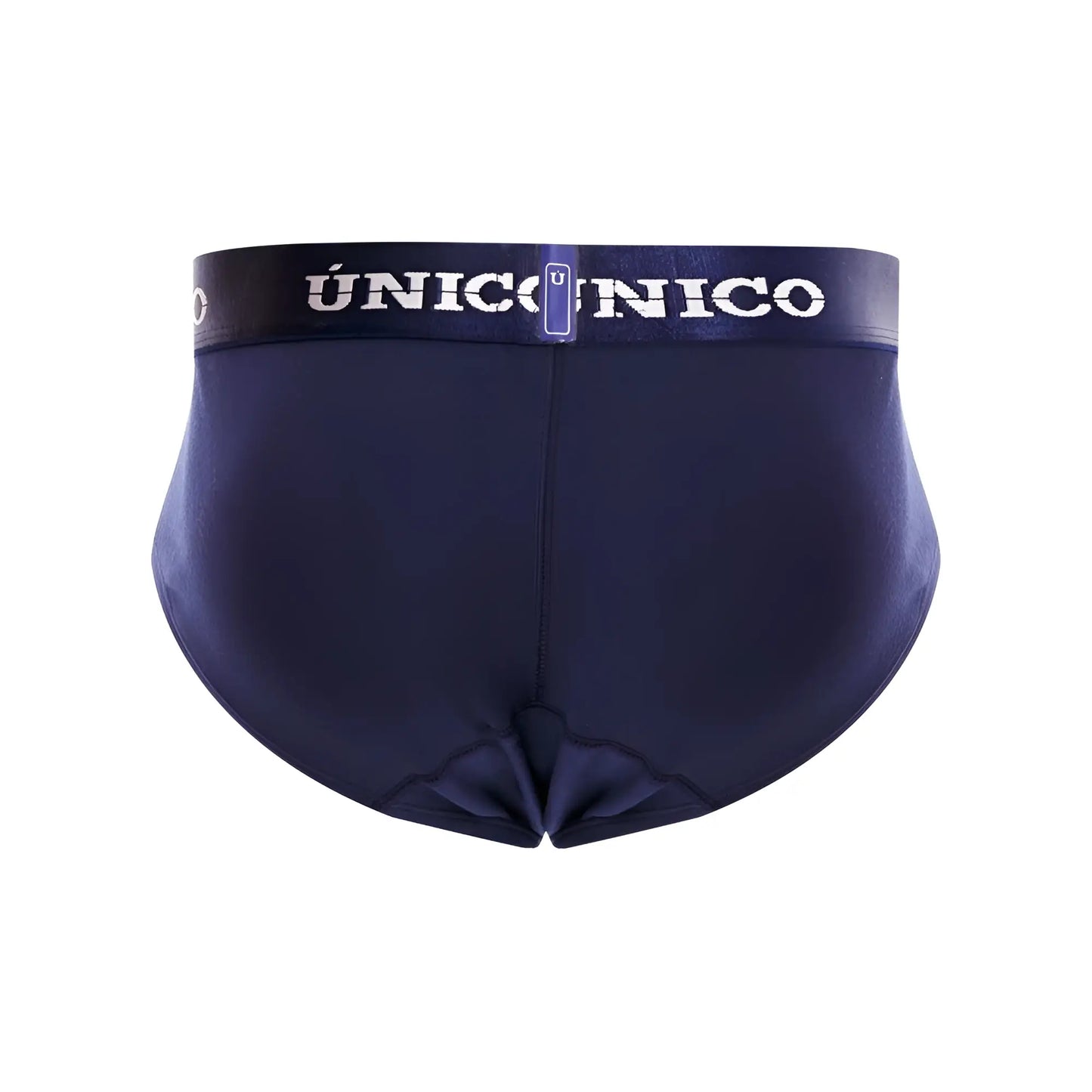 Navy blue unico 22120201102 profundo a22 briefs with matching elastic waistband featuring white brand name lettering