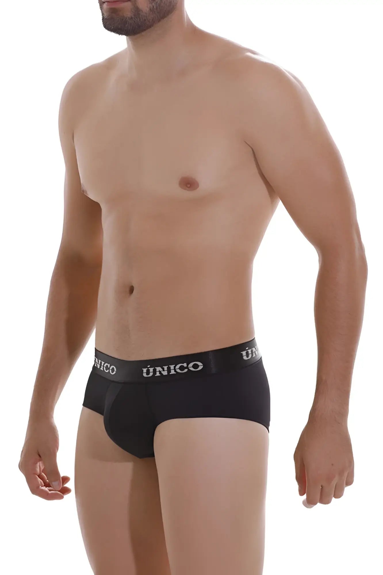Black unico 22120201103 intenso a22 briefs with white logo band in black for comfortable daily wear
