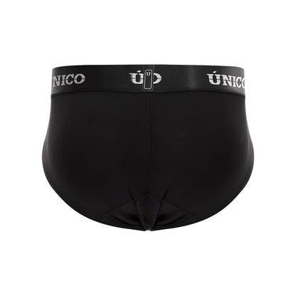 Black unico 22120201103 intenso a22 men’s briefs with sleek elastic waistband and white brand logo in color 99-black