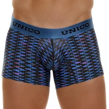 Unico 23080100121 Filamento trunks blue and purple geometric patterned men’s boxer briefs with textured waistband
