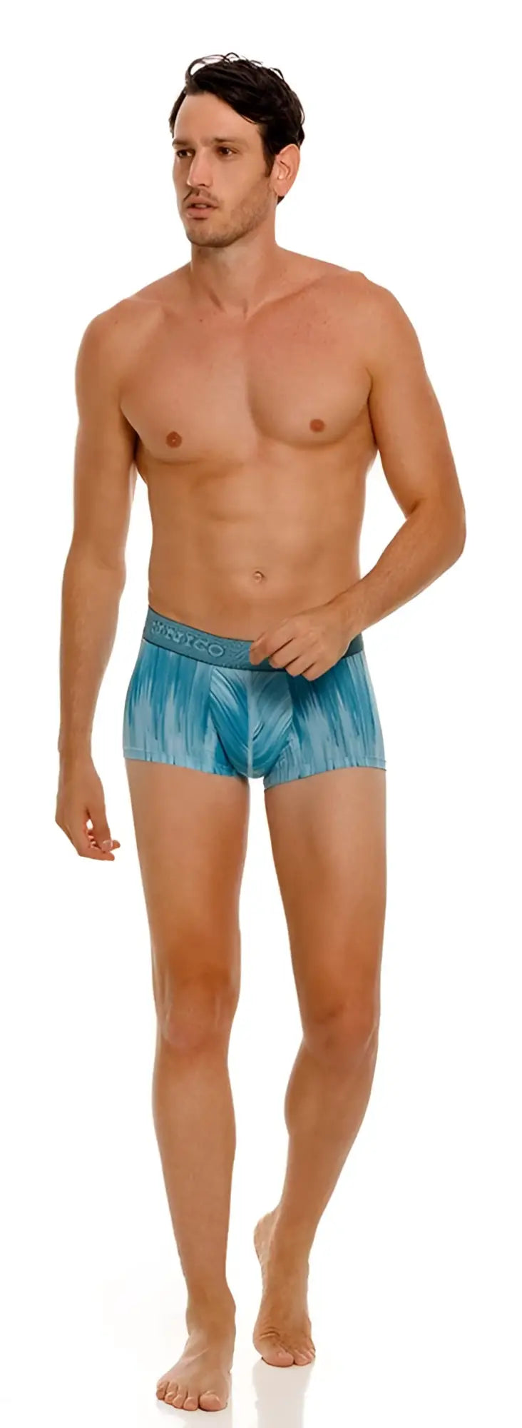 Unico 24080100112 Hilada trunks blue men’s boxer briefs with a subtle textured patterned design