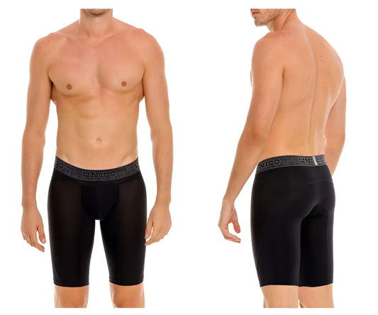 Black unico ardid boxer briefs compression shorts in black with a patterned waistband for active wear