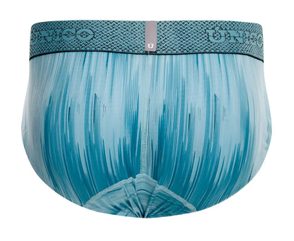 Blue patterned unico 24080101112 hilada briefs featuring a textured brushstroke design and elastic waistband