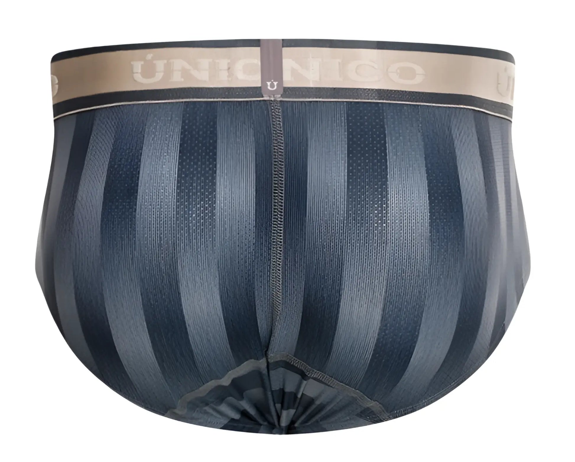 Dark blue striped union nico men’s briefs with beige waistband branded unico 24100101114 color 59 gray