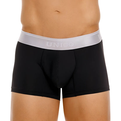 Black unico 24110100109 argento trunks boxer briefs with silver waistband designed for comfort and style