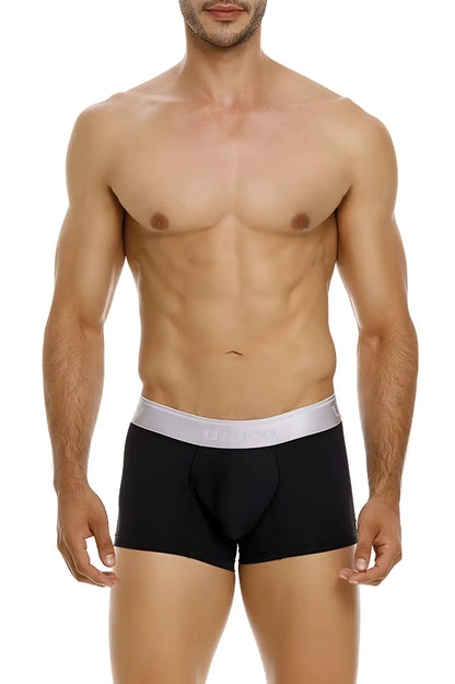 Black calvin klein unico 24110100109 argento trunks with white elastic waistband boxer briefs in color 99-black