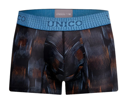 Blue and black patterned unico 25020100102 epitome trunks with textured abstract design men’s boxer briefs