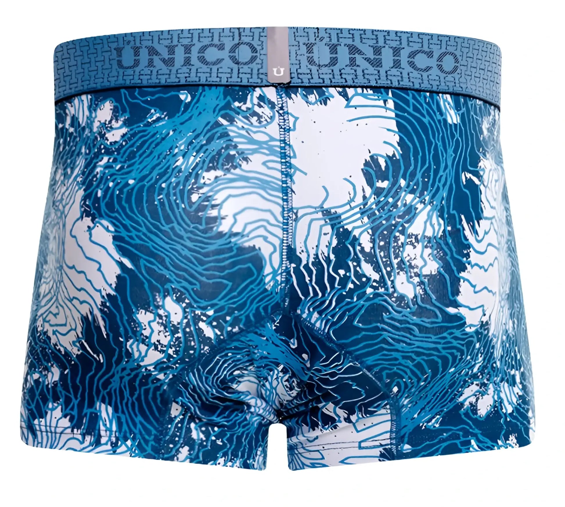 Unico 25020100117 barniz trunks blue and white topographic pattern men’s boxer briefs designed for comfort