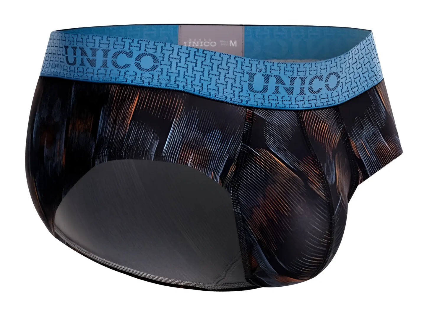 Blue and black patterned unico epitome briefs with textured abstract fabric design for men color 99 black