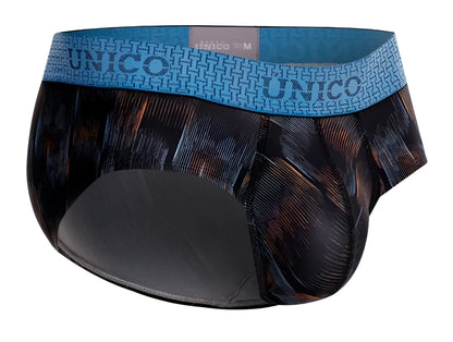 Blue and black patterned unico epitome briefs with textured abstract fabric design for men color 99 black
