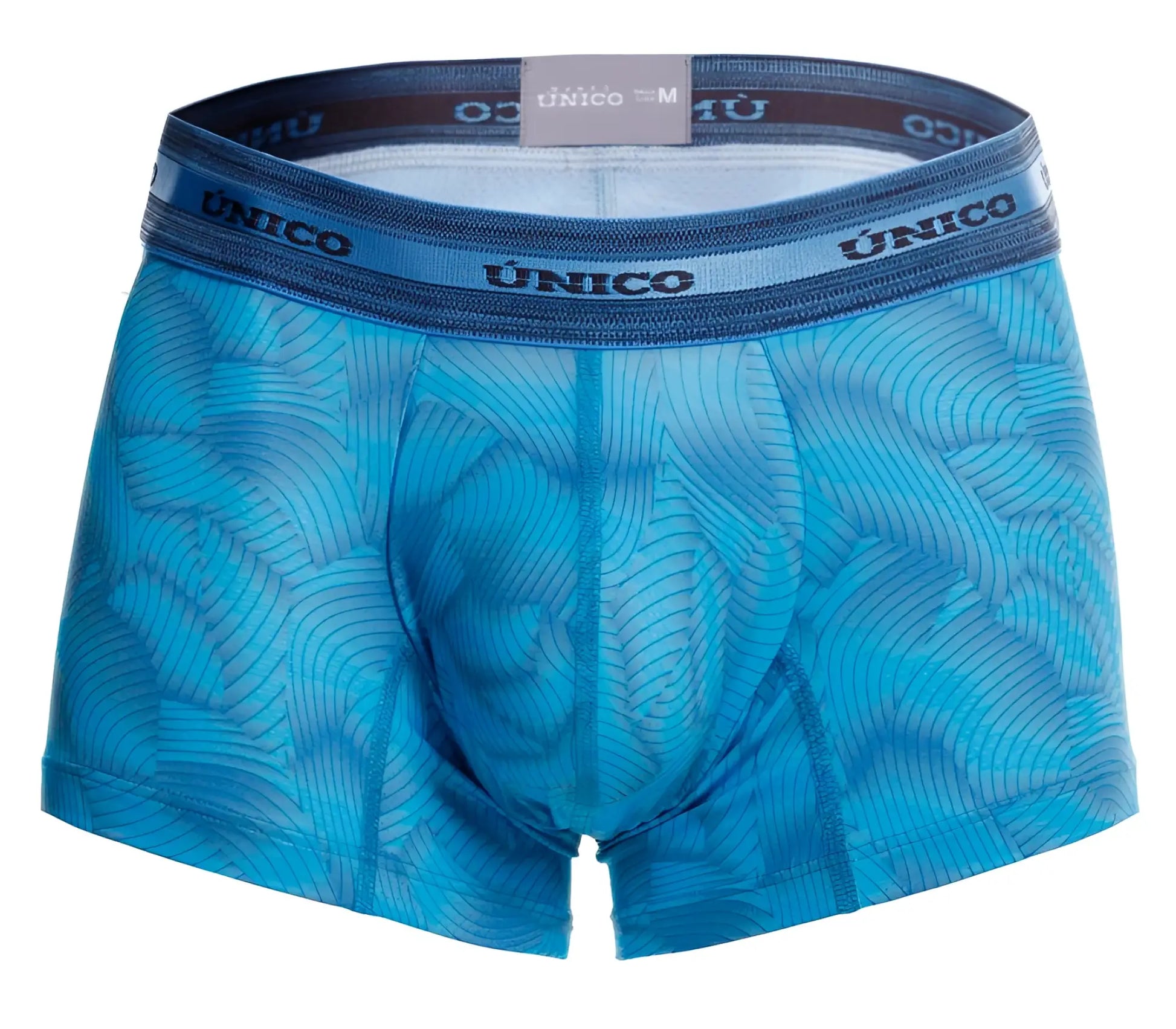 Blue patterned unico 25040100101 estraaza trunks with subtle wave design and elastic waistband men’s boxer briefs