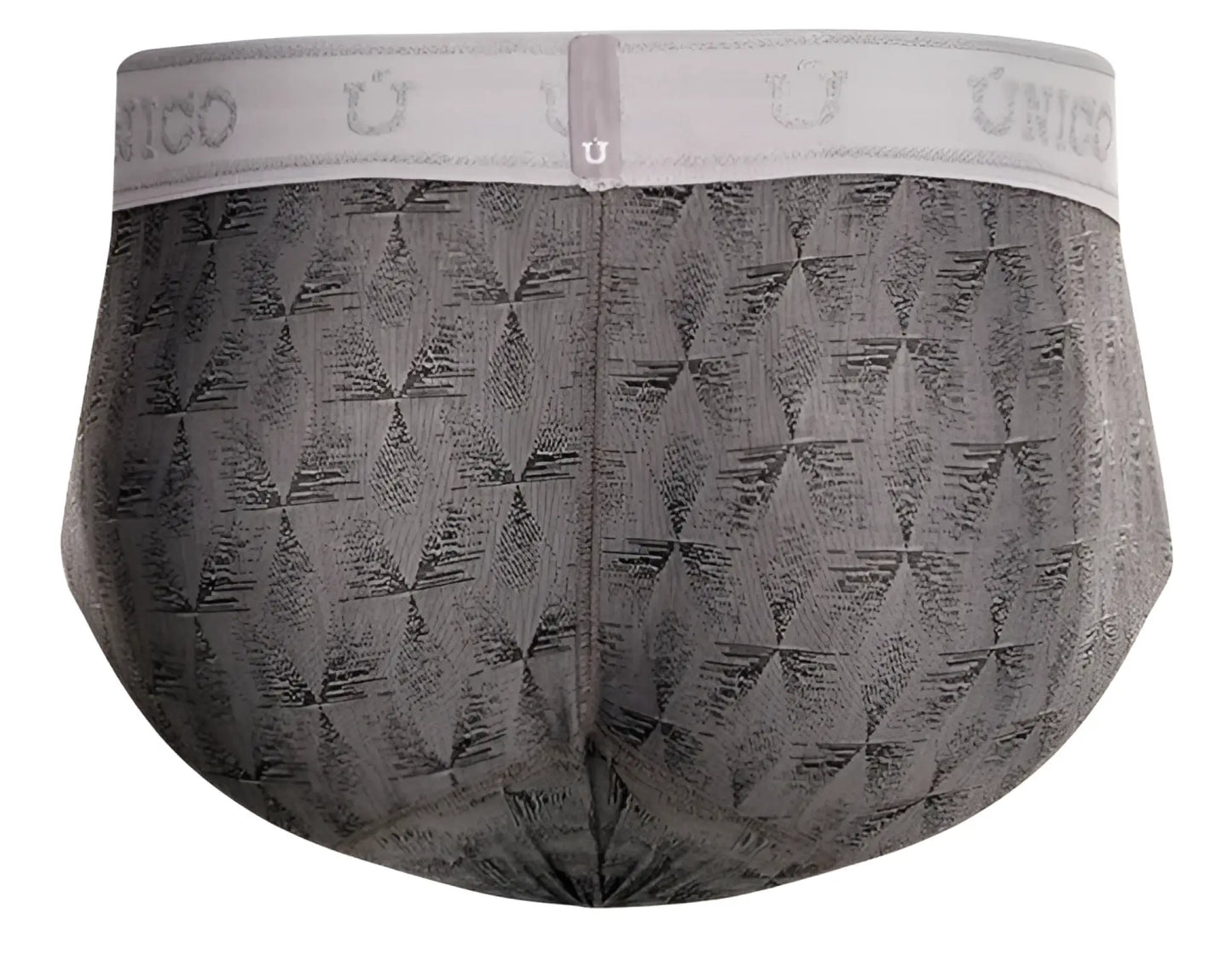 Gray patterned unico 25050101103 chisell briefs with subtle geometric design and elastic waistband for men