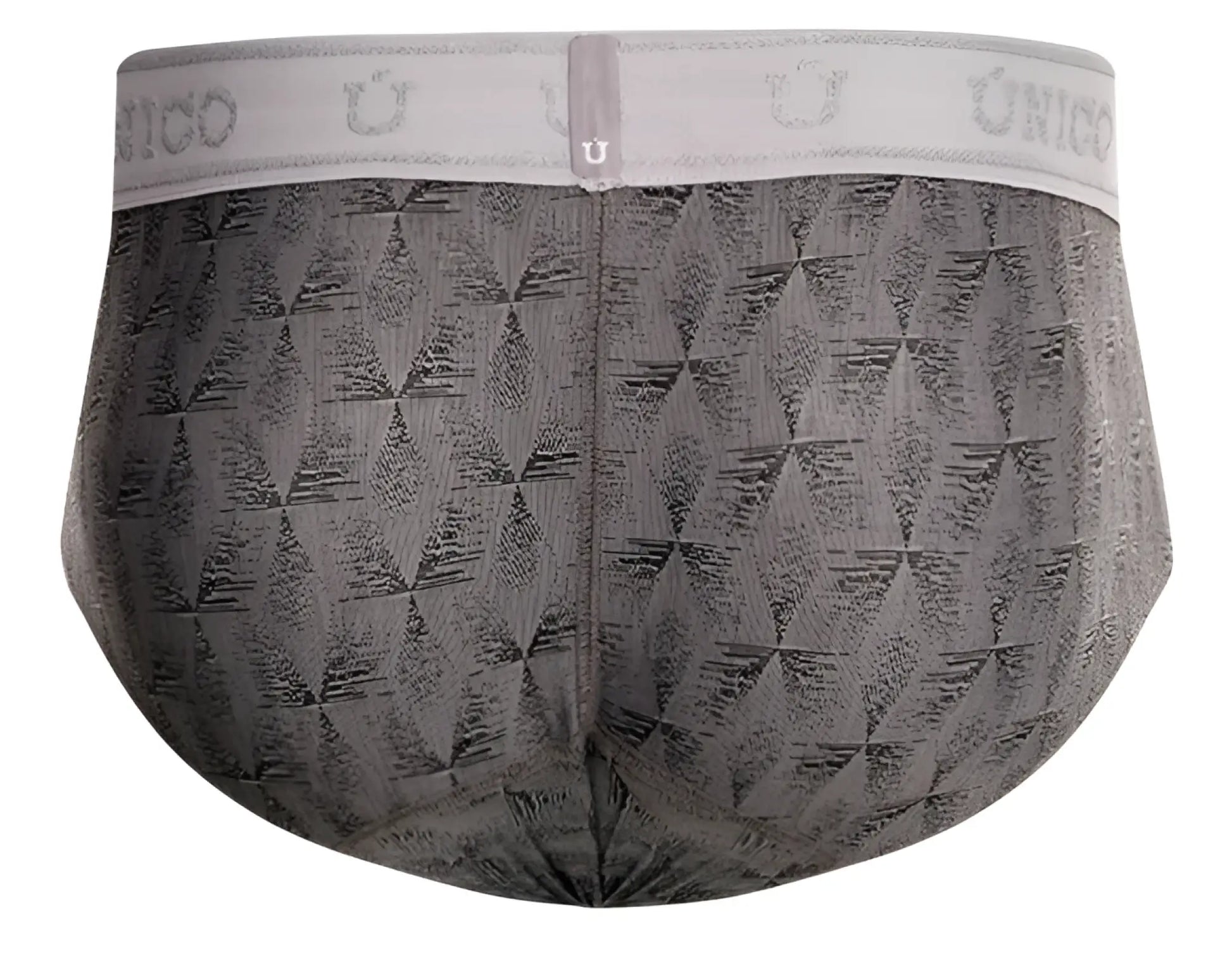 Gray patterned unico 25050101103 chisell briefs with subtle geometric design and elastic waistband for men