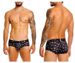 Black unico 25060101103 hongos briefs with playful colorful sea creature pattern on soft fabric for comfortable wear