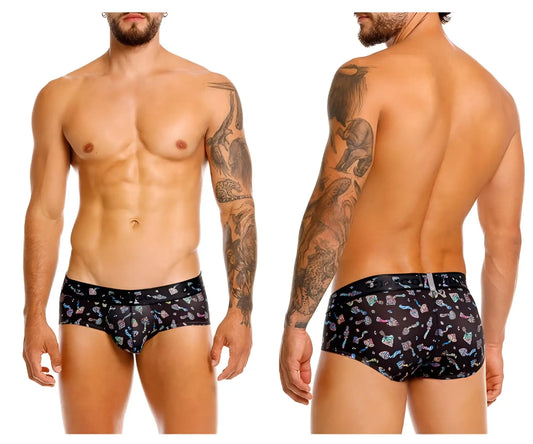 Black unico 25060101103 hongos briefs with playful colorful sea creature pattern on soft fabric for comfortable wear