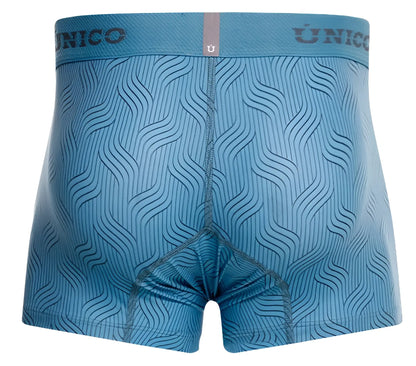 Light blue unico 26020100111 lenoso trunks boxer briefs with subtle wave pattern and elastic waistband