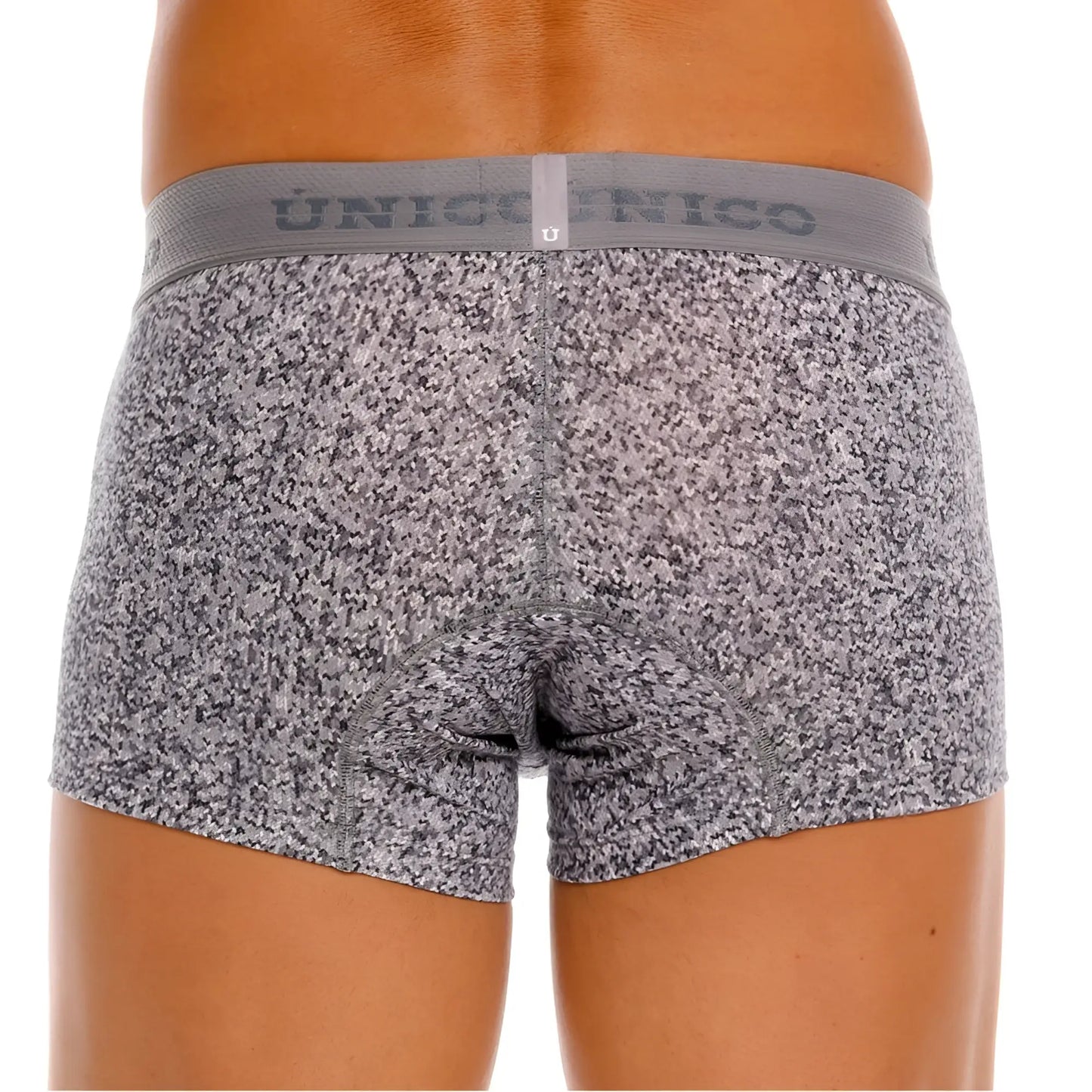Gray speckled suede athletic briefs with matching elastic waistband branded unicornico unico 26020100114 color 59-gray