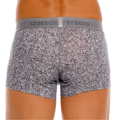 Gray speckled suede athletic briefs with matching elastic waistband branded unicornico unico 26020100114 color 59-gray