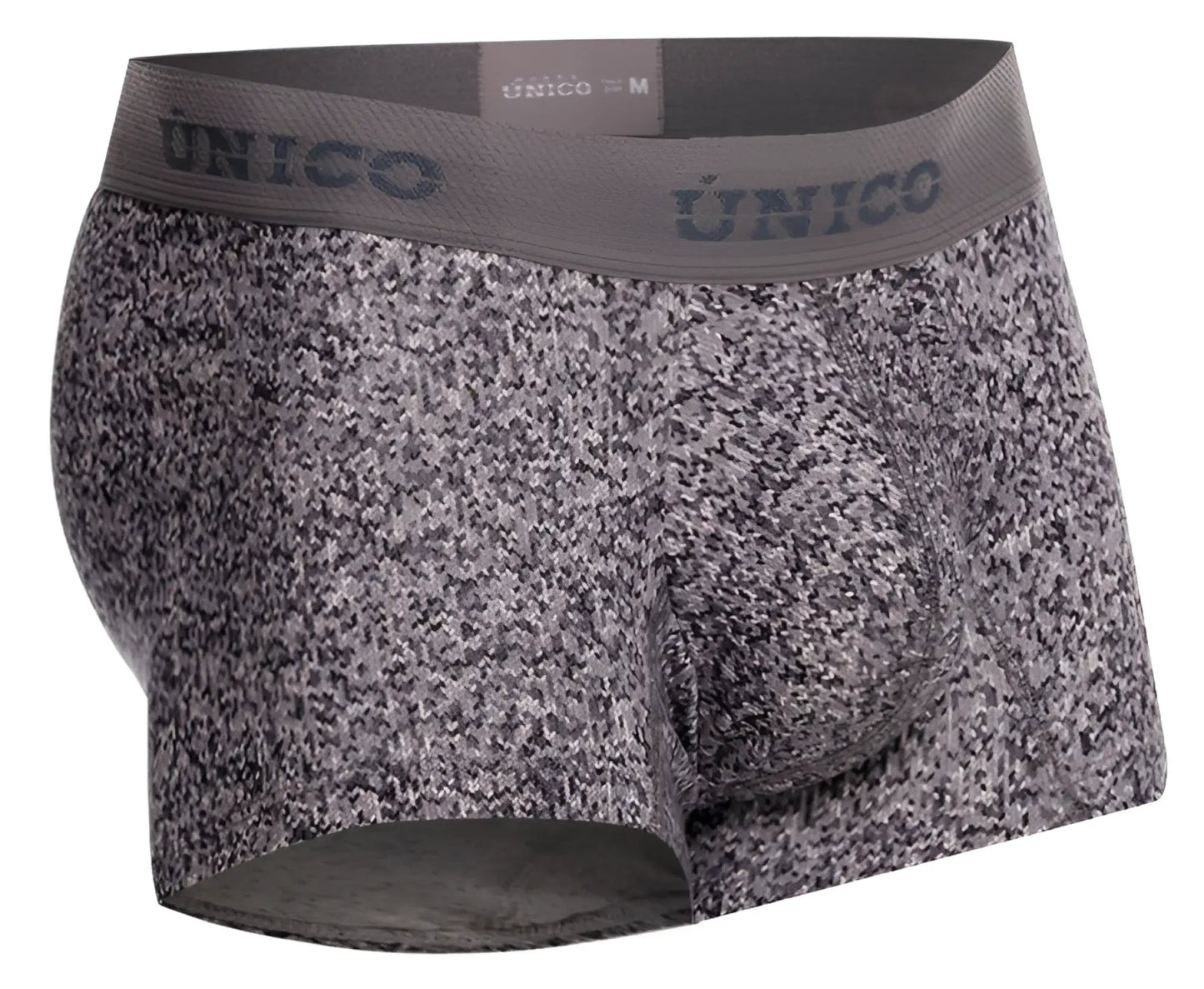 Gray and white speckled unico suede trunks with matching elastic waistband in color 59 gray for men
