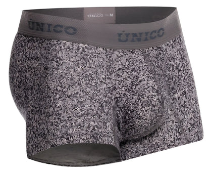 Gray and white speckled unico suede trunks with matching elastic waistband in color 59 gray for men