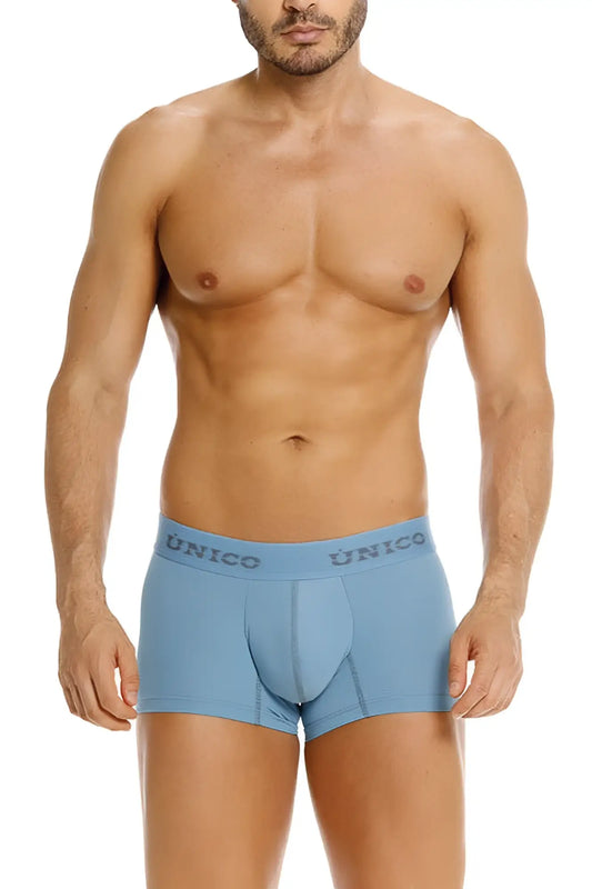 Light blue unico 26020100118 ventisca men’s boxer briefs with contoured pouch and elastic waistband