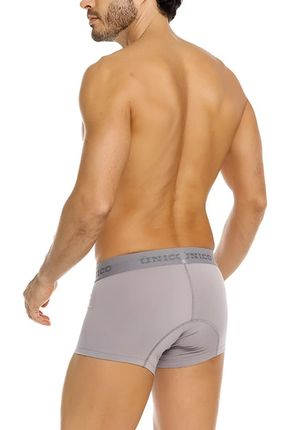 Gray unico men’s briefs with subtle elastic waistband and contoured design in unico ruano trunks color 59-gray