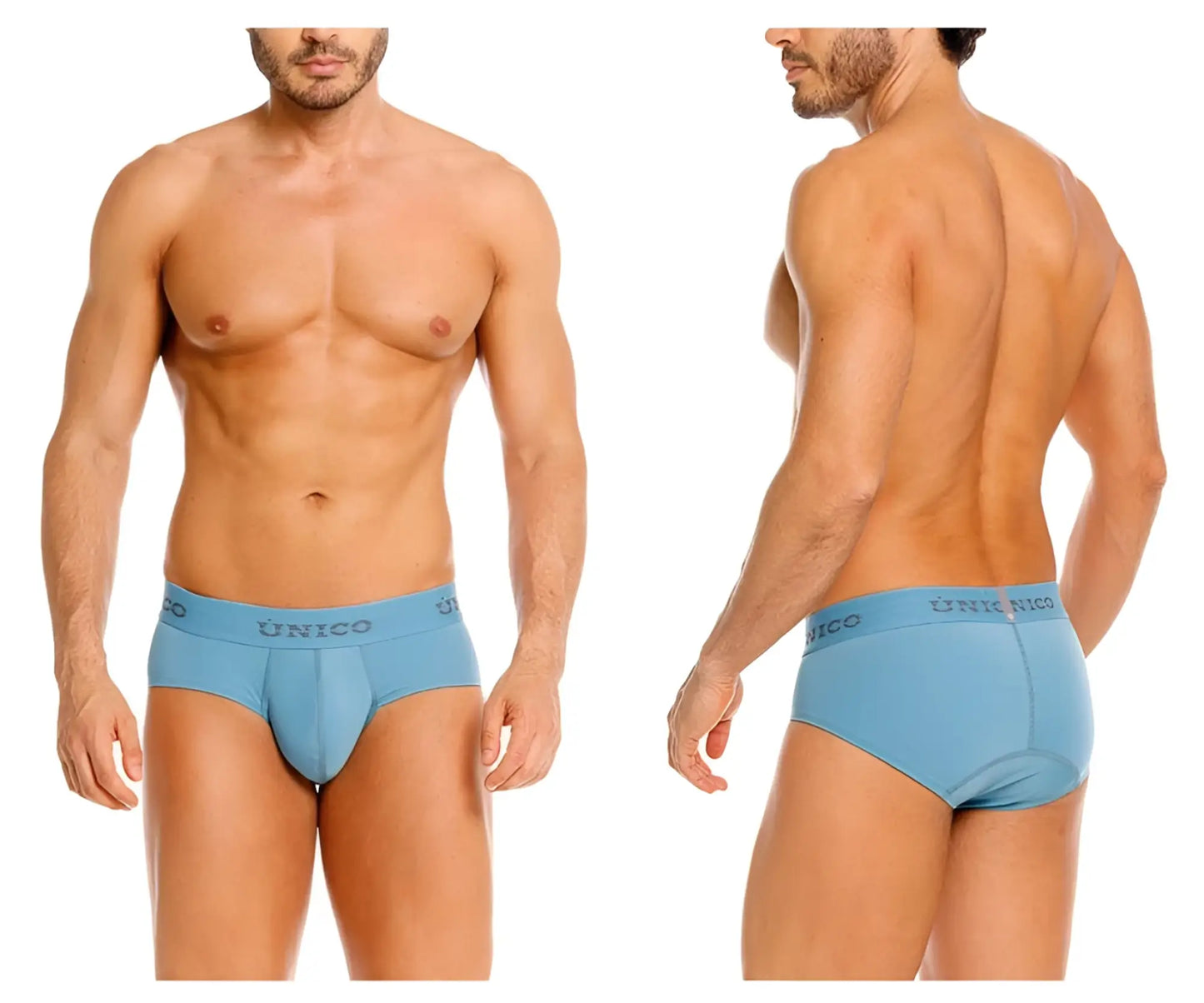 Light blue Unico 26020101118 Ventisca briefs with smooth, form-fitting design for men