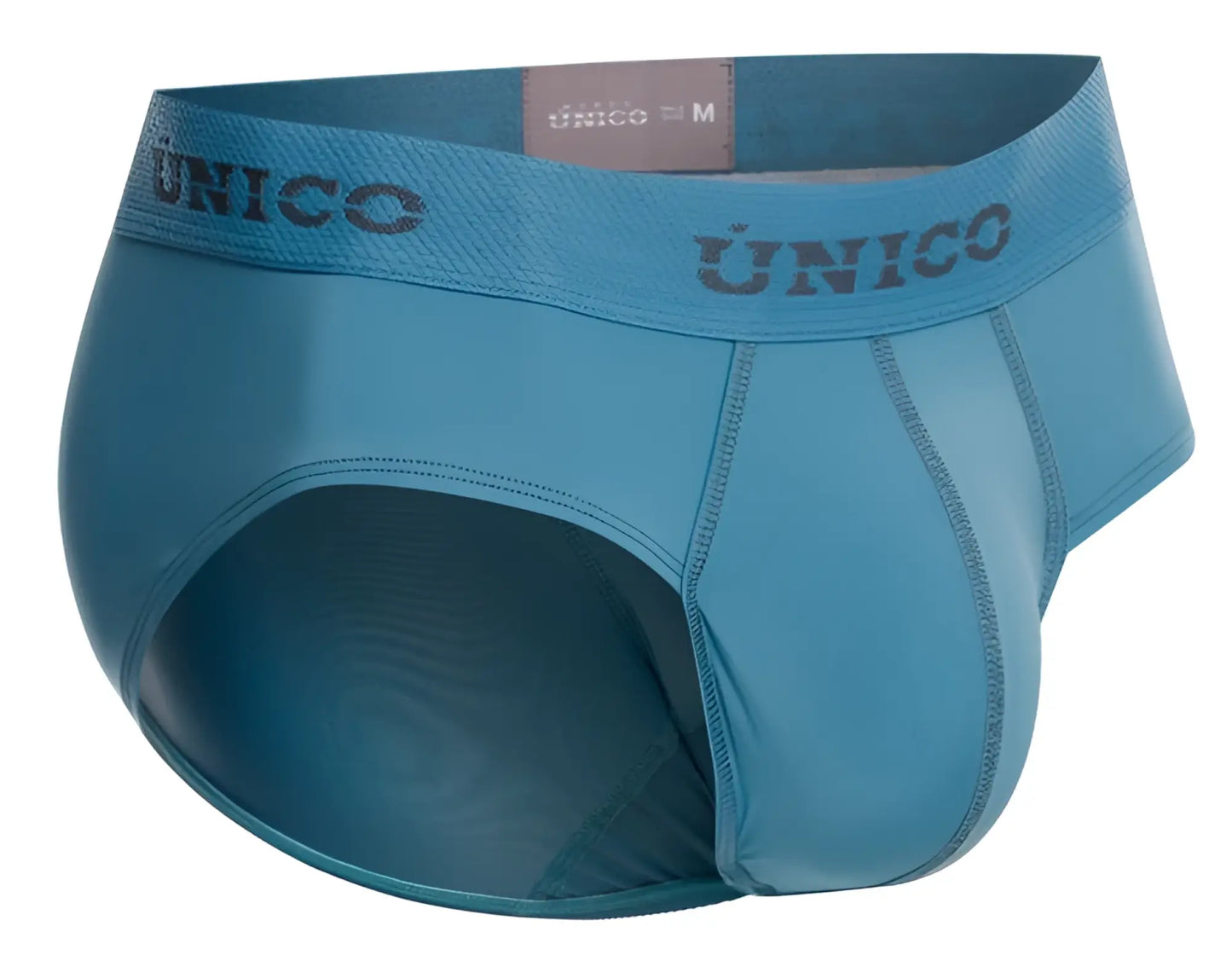 Unico 26020101118 ventisca briefs mens teal brief with matching elastic waistband and dark gray brand name lettering
