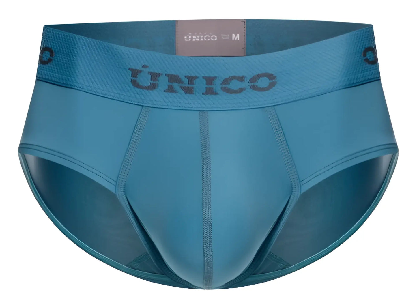 Unico 26020101118 Ventisca briefs in teal with a textured waistband and subtle stitching details for men