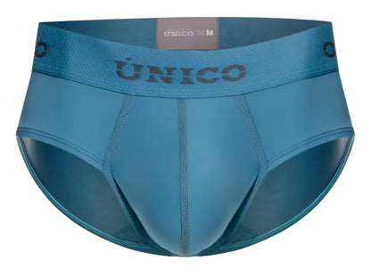 Unico 26020101118 Ventisca briefs in teal with a textured waistband and subtle stitching details for men
