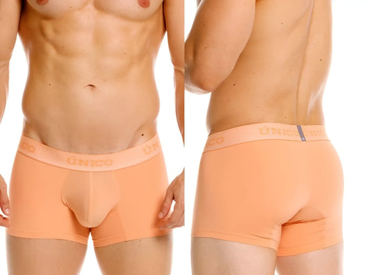 Unico 26040100122 classic apricot trunks with soft smooth fabric and subtle elastic waistband for premium support and style