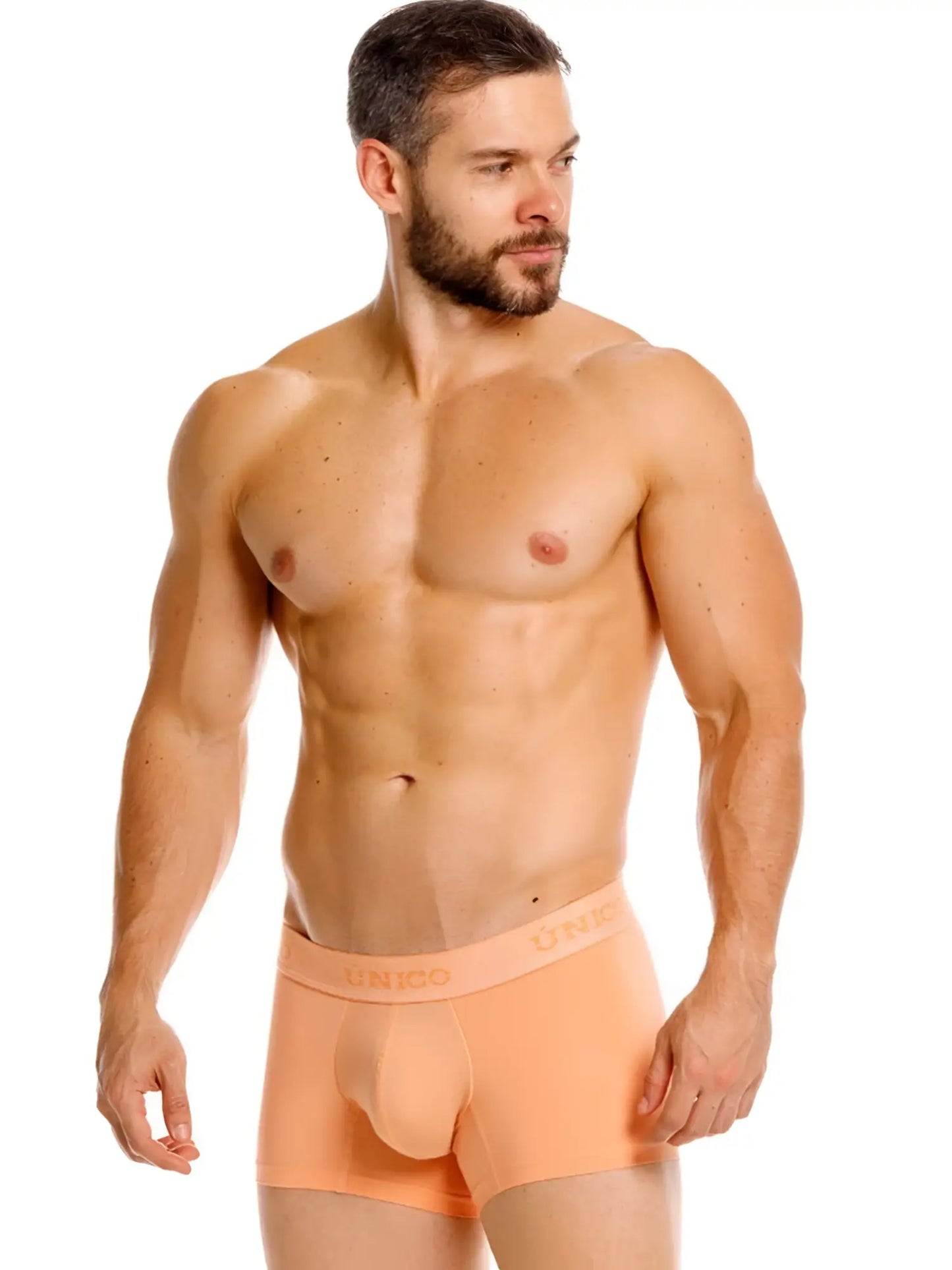 Orange unico men’s briefs in apricot with contoured pouch and elastic waistband for premium support and style