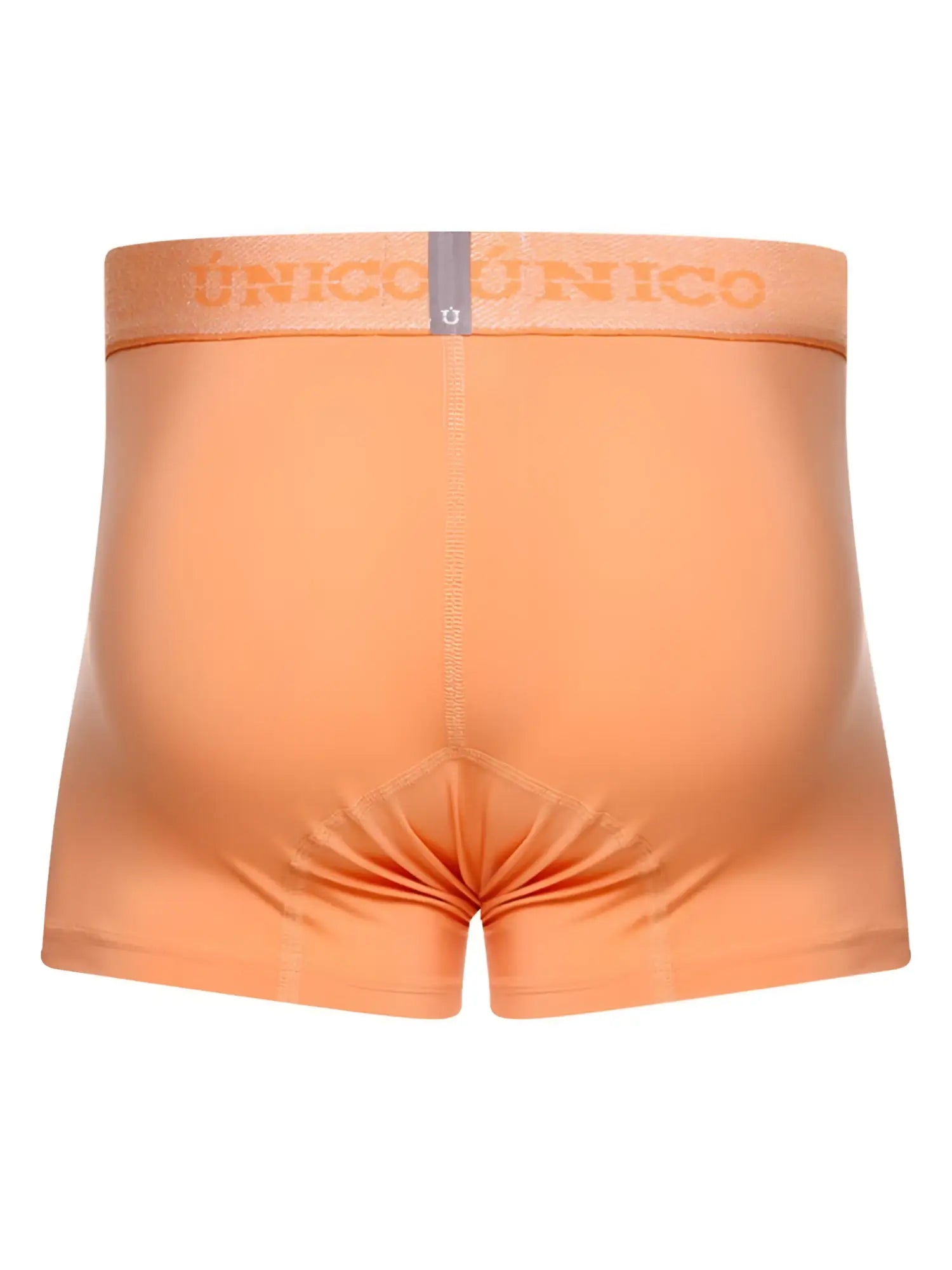 Orange unico brand apricot briefs with matching elastic waistband featuring logo and premium support and style