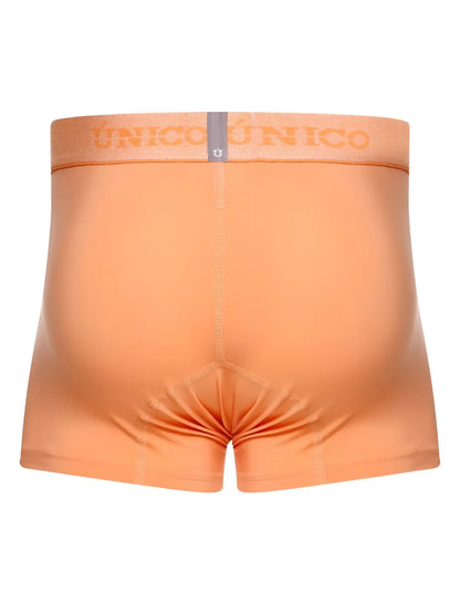 Orange unico brand apricot briefs with matching elastic waistband featuring logo and premium support and style