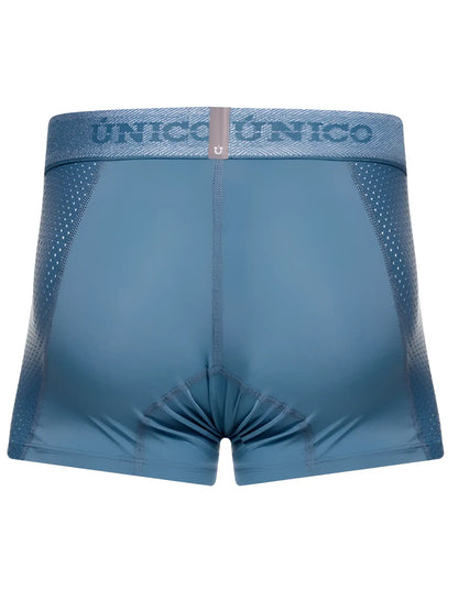 Blue unico 26040100127 classic trunks with mesh panel and branded waistband for premium athletic comfort