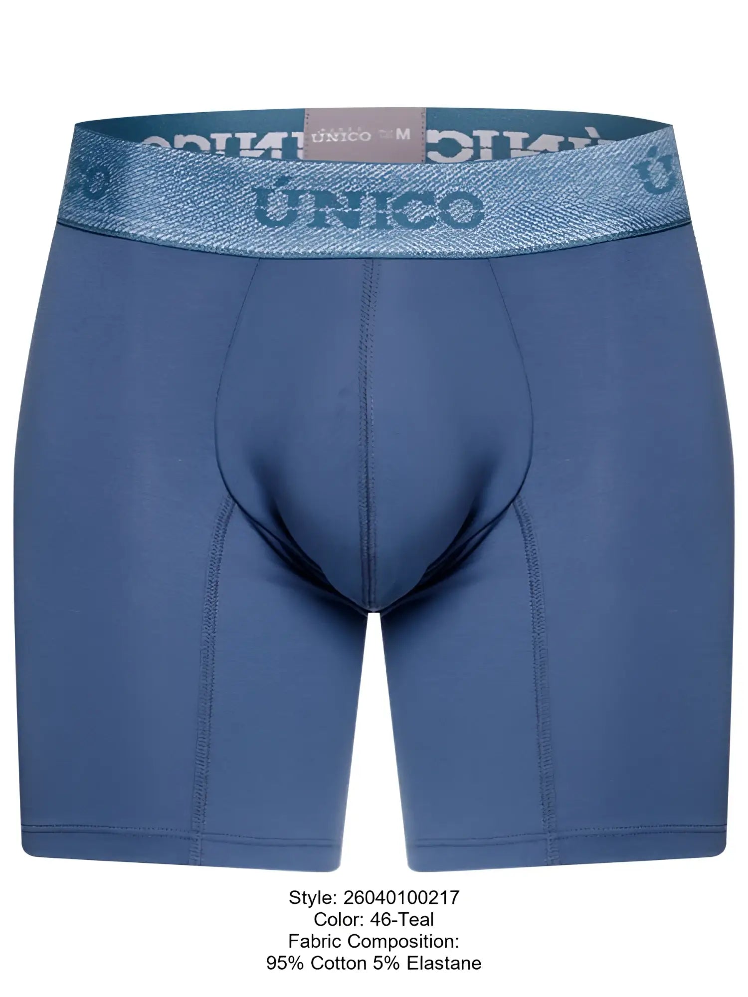 Teal unico 26040100217 classic men’s boxer briefs made of 95% cotton 5% elastane for premium comfort and style