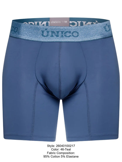 Teal unico 26040100217 classic men’s boxer briefs made of 95% cotton 5% elastane for premium comfort and style